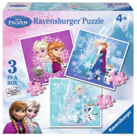 RAVENSBURGER 3w1 Frozen, Winter magic [PUZZLE]