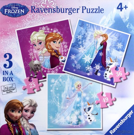 RAVENSBURGER 3w1 Frozen, Winter magic [PUZZLE]