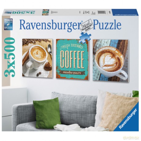 RAVENSBURGER 3x500 el. Coffee time [PUZZLE]