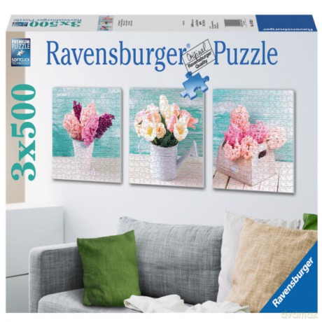 RAVENSBURGER 3x500 el. Kwiatowa kompozycja [PUZZLE]