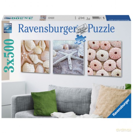 RAVENSBURGER 3x500 el. Morskie symbole [PUZZLE]