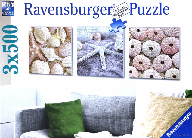 RAVENSBURGER 3x500 el. Morskie symbole [PUZZLE]