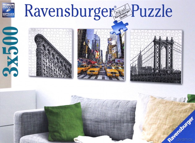 RAVENSBURGER 3x500 el. Nowy Jork [PUZZLE]