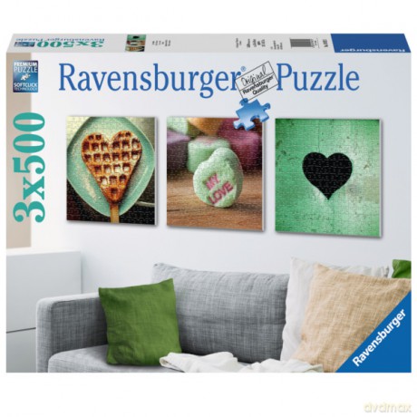 RAVENSBURGER 3x500 el. Symbole miłości [PUZZLE]