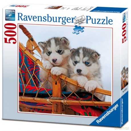 RAVENSBURGER 500 el. Szczenięta Husky [PUZZLE]