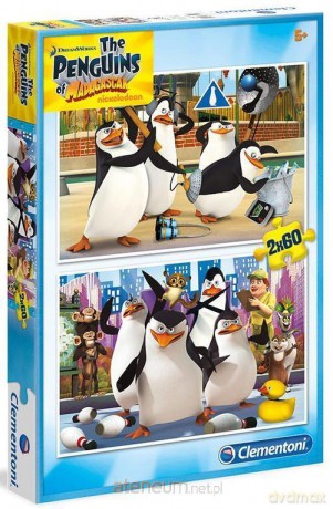 CLEMENTONI 2x60 el. Pingwiny z Madagaskaru [PUZZLE]