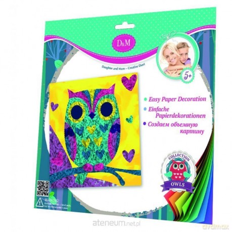 D&M Wyklejany obrazek 3D-mała sowa