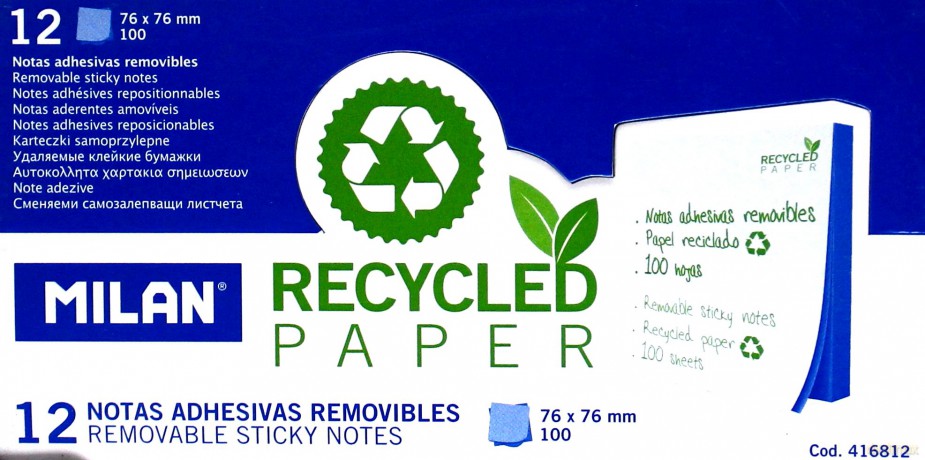 Karteczki samoprzylepne Eco kolorowe (12 szt)