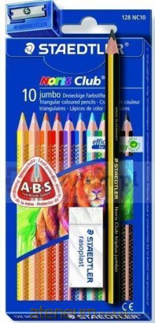 Kredki trójkątne jumbo 12 kol + ołówek + gumka + temperówka