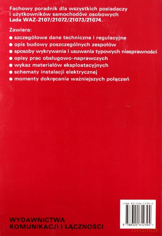 Lada Waz 2107, 21072, 21073, 21074 - Antoni Ossowski [KSIĄŻKA]
