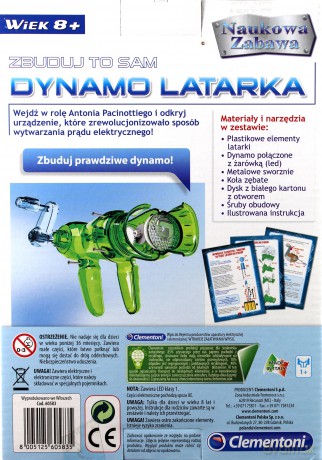 CLEMENTONI Naukowa zabawa. Dynamo Latarka