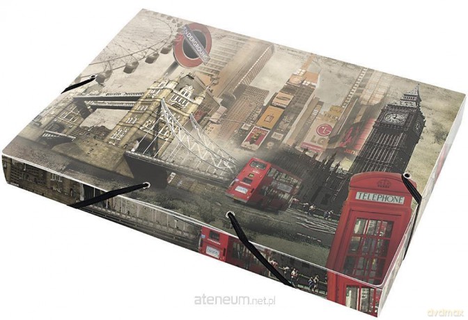 Teczka Box A4 na gumkę z nadrukiem London