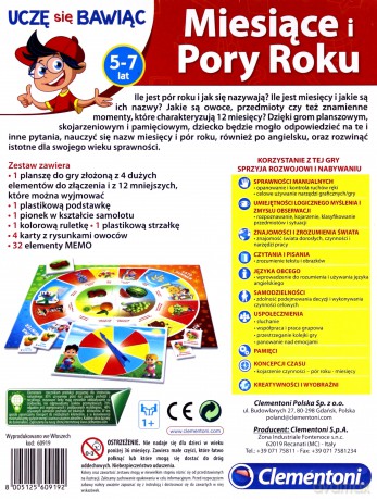 CLEMENTONI Uczę się bawiąc. Miesiące i Pory Roku 2