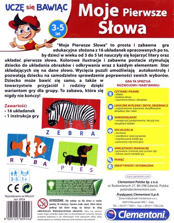 CLEMENTONI Uczę się bawiąc. Moje pierwsze słowa