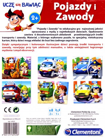 CLEMENTONI Uczę się bawiąc. Pojazdy i Zawody