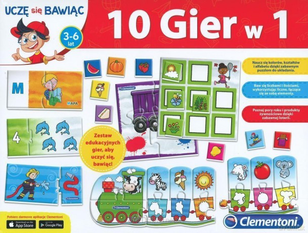 CLEMENTONI Uczę się bawiąc. Zestaw edukacyjny 10 gier w 1