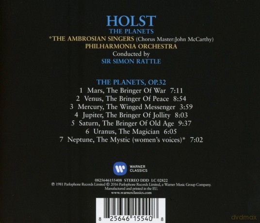 Ambrosian Singers & Philharmonia Orchestra & Simon Rattle: Holst: The Planets [CD]