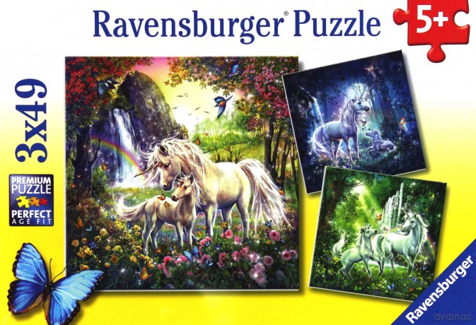RAVENSBURGER Piękne Jednorożce 3x49 [PUZZLE]