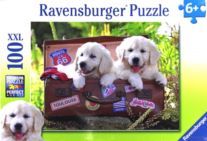 RAVENSBURGER Podróżujące Szczeniaki 100 el. [PUZZLE]