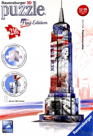 RAVENSBURGER 216 el. 3D Empire State Building Flaga [PUZZLE]