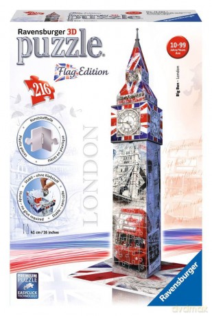 RAVENSBURGER 216 el. 3D Big Ben Flaga [PUZZLE]