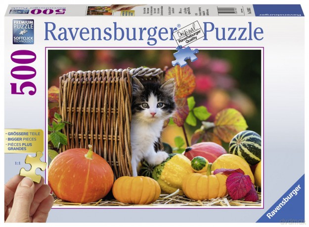 RAVENSBURGER 500 el. XXL Kotek jesienne barwy [PUZZLE]