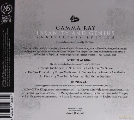 Gamma Ray: Insanity And Genius (digipack) [2CD]