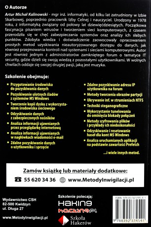 Metody inwigilacji i elementy informatyki śledczej - Artur Kalinowski [KSIĄŻKA]
