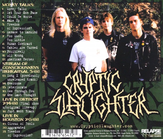 Cryptic Slaughter: Money Talks +bonus [CD]