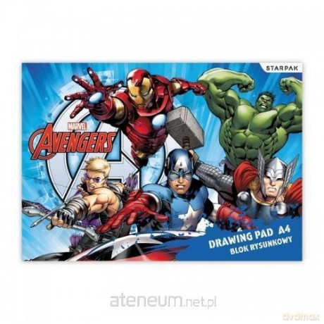 Blok rysunkowy A4/20K biały Avengers 20 szt
