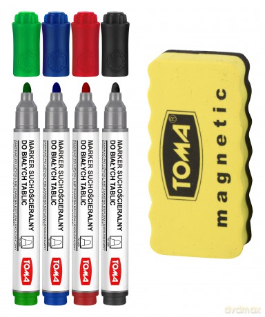 Marker do tablic 4 kolory + ścierak