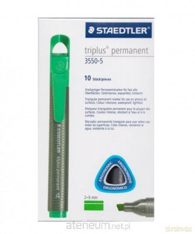 Marker permanentny Triplus 3550 zielony (10 szt)