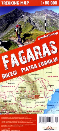 Trekking map Fagaras, Bucegi, Piatra Craiului
