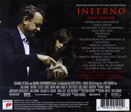 Inferno soundtrack (Hans Zimmer) [CD]