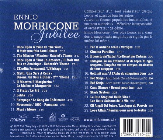 Ennio Morricone: Jubilee [CD]