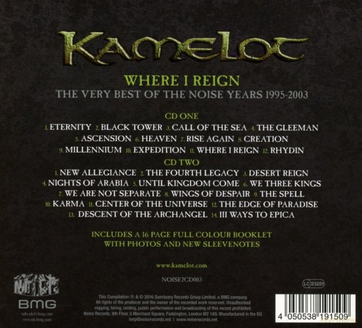 Kamelot: Where I Reign The Very Beat Of The Noise Years 1995-2003 (digipack) [2CD]