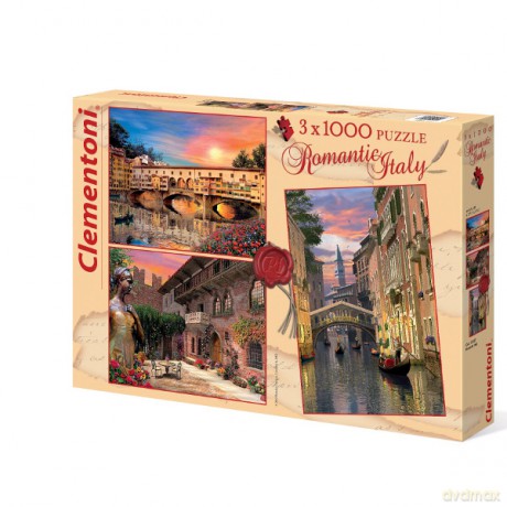 CLEMENTONI 3x1000 el. Romantic Italy [PUZZLE]