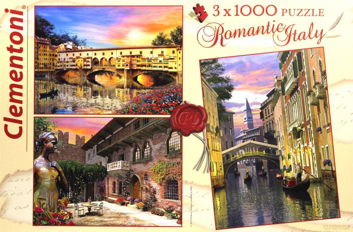 CLEMENTONI 3x1000 el. Romantic Italy [PUZZLE]