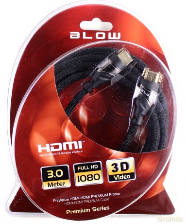 Kabel HDMI-HDMI Premium prosty 3m czarny