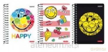 Brulion na spirali A6/200K kratka Smiley MIX (3 szt)