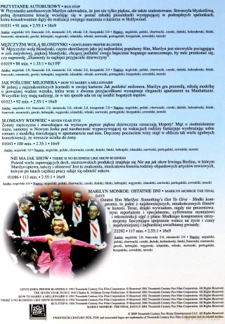 Kolekcja Marilyn Monroe: Przystanek autobusowy | Mężczyźni wolą blondynki | Jak poślubić milionera | Słomiany wdowiec | Nie ma jak show | Ostatnie dni [BOX] [6DVD]