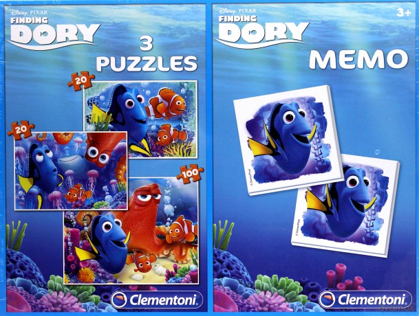 CLEMENTONI 3w1 Memo Gdzie jest Dory [PUZZLE]