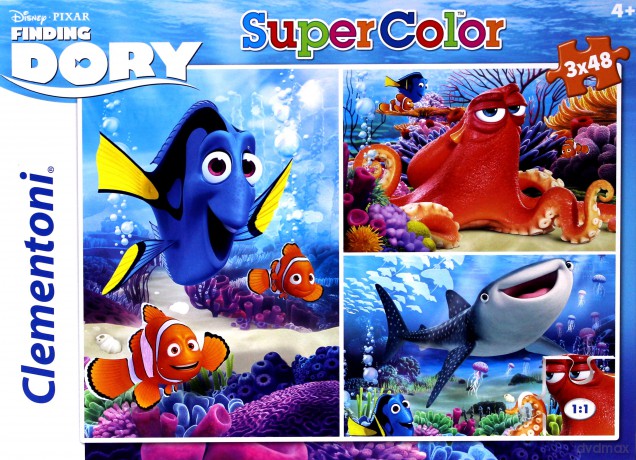 CLEMENTONI 3x48 el. Gdzie jest Dory [PUZZLE]
