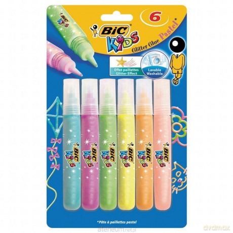 Klej pastel Glitter mix kolorów 6 kolorów