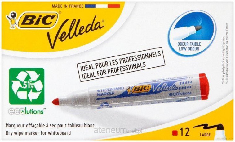 Marker Velleda Eco okrągły czerwony (12 szt)