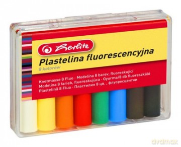 Plastelina fluorescencyjna 8 kolorów