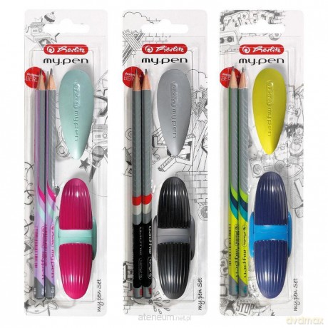 Zestaw My.Pen Ołówek (2 szt), temperówka, gumka