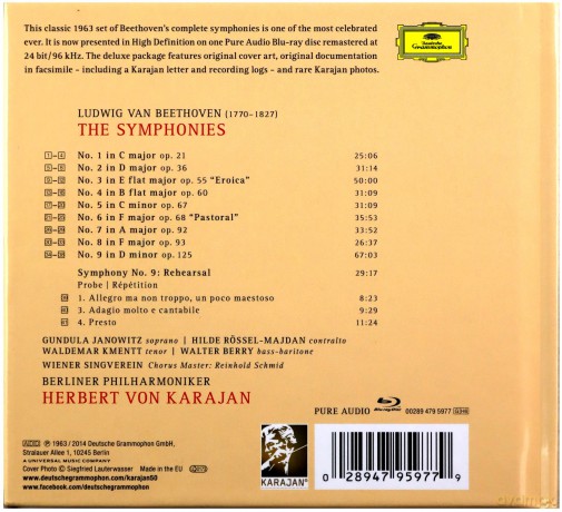 Herbert Von Karajan: Beethoven 9 Symphonies [Blu-Ray]