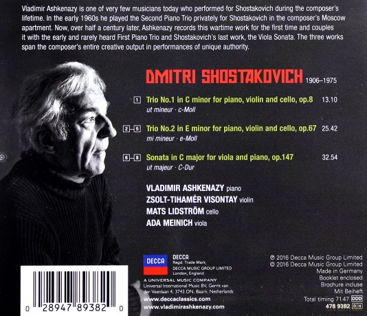 Vladimir Ashkenazy: Shostakovich Piano Trios [CD]