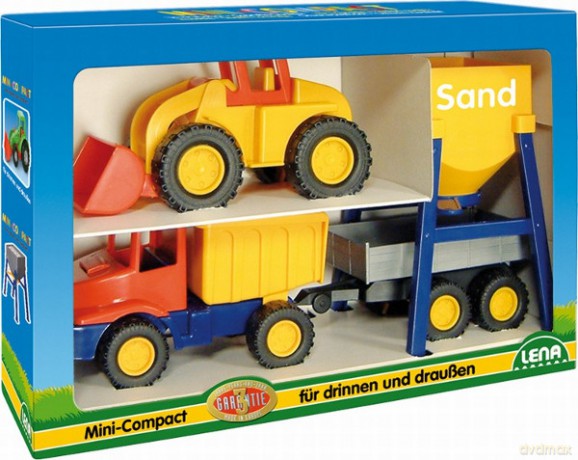 LENA Mini zestaw samochodów budowlanych 27 cm